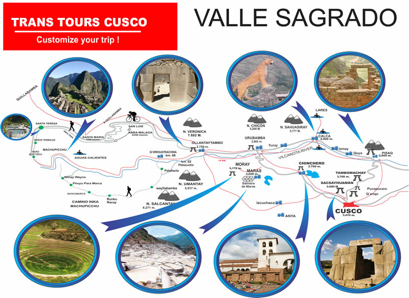 mapa del tour al valle sagrado mapa del tour al valle sagrado